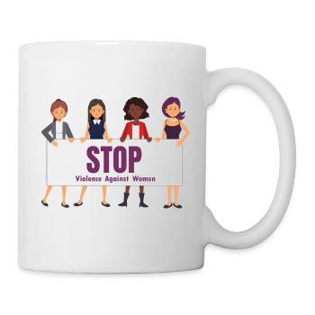 Tshirt stop domestic violence against women - Mug - white - Right