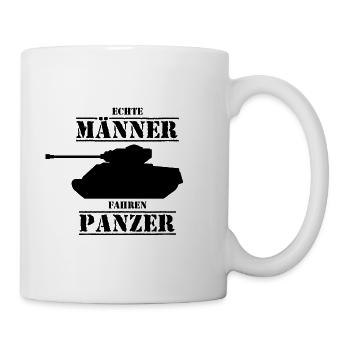 ECHTE MÄNNER FAHREN PANZER - Tasse - Weiß - Rechts