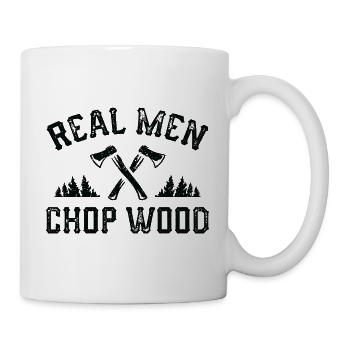 Les vrais hommes hachent du bois - Mug blanc - blanc - Droite