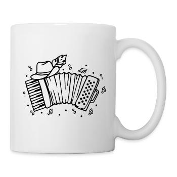Noten Geschenk Akkordeon Ziehharmonika Volksmusik - Tasse - Weiß - Rechts