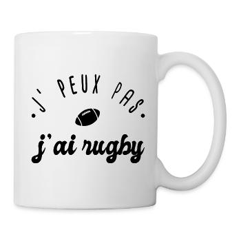 J'peux pas j'ai rugby cadeau humour sport Rugby - Mug blanc - blanc - Droite