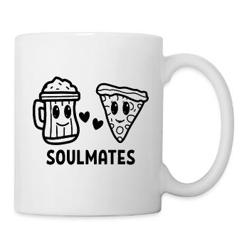 Soulmates Beer Party Gift Jug Pizza - Mug - white - Right