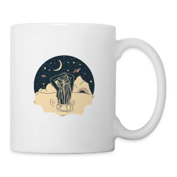 Nature, Sun, Moon, Stars, Sky, Water, Planet - Mug - white - Right