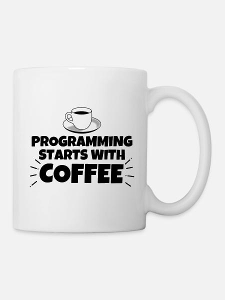 Programmierung lustiger Spruch Kaffee - Tasse - Weiß