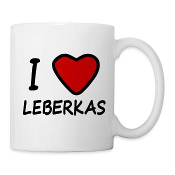 I Herz Love Leberkas Leberkäs Leberkäse - Tasse - Weiß - Rechts
