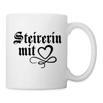 Steirerin mit Geschenk Steiermark Wappen Steirer - Tasse - Weiß - Rechts