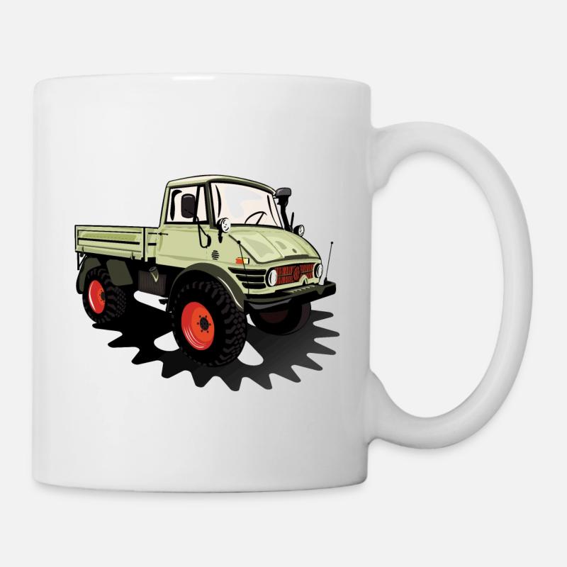 Unimog - Oldtimer - Offroad - Universal Motorgerät - Tasse - Weiß