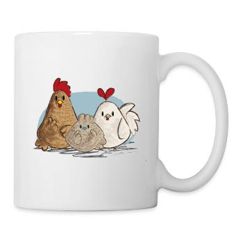 Hühner Familie - Tasse - Weiß - Rechts