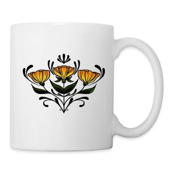 Yellow Symmetrical Flower - Tasse - Weiß - Rechts