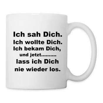 Ich sah dich - Tasse - Weiß - Rechts