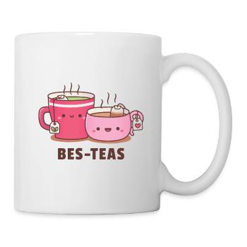 Cute Tea Cups Bes Teas Bestie Pun - Mug - white - Right