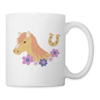 Horse's head with flowers - Mug - white - Right