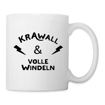 Krawall und volle Windeln - Baby Eltern Mama Papa - Tasse - Weiß - Rechts