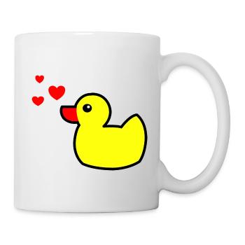 Quietscheente Gelb Valentinstag 2 - Tasse - Weiß - Rechts