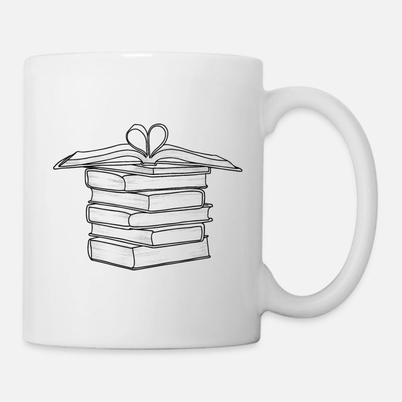 Stapelzeichnung | Bücher Zeichenbücher - Tasse - Weiß