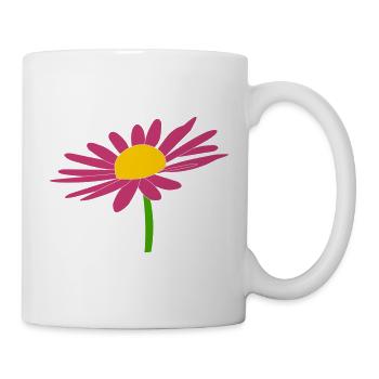 Margariten rose - Tasse - Weiß - Rechts