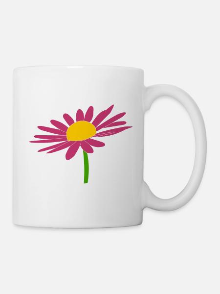 Margariten rose - Tasse - Weiß