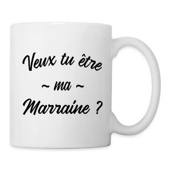 Veux tu être ma marraine cadeau noel humour enfant - Mug blanc - blanc - Droite