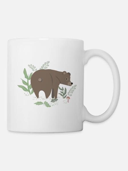 Braunbär im Wald - Tasse - Weiß