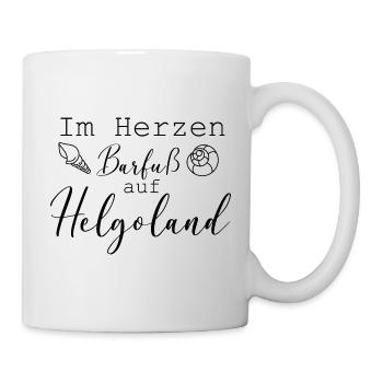 Im Herzen Barfuß auf Helgoland Valentinstag Insel - Tasse - Weiß - Rechts