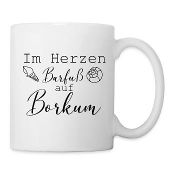 Im Herzen Barfuß auf Borkum Insel Must have - Tasse - Weiß - Rechts
