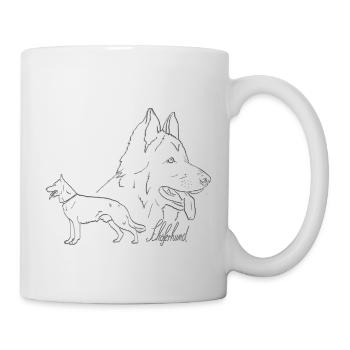 Schäferhund mit Schriftzug - Tasse - Weiß - Rechts