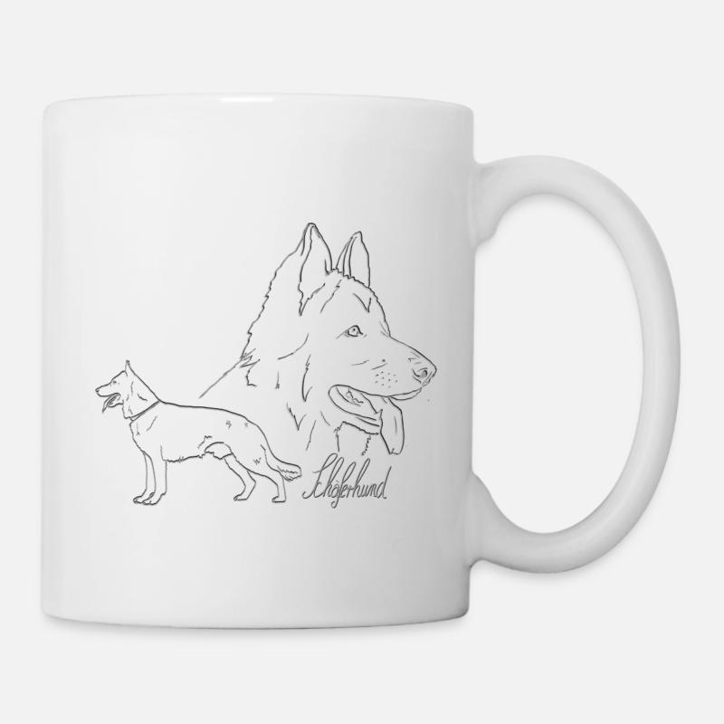 Schäferhund mit Schriftzug - Tasse - Weiß