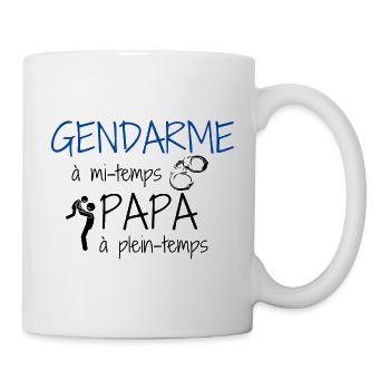 Cadeau papa gendarme - Mug blanc - blanc - Droite
