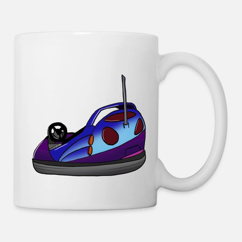 Autoscooter Retro - gezeichnet - Tasse - Weiß