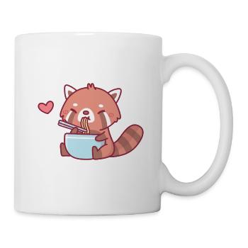 Cute Red Panda Eating Ramen - Mug - white - Right