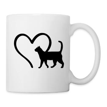 Katzen Herz Katzenliebhaber - Tasse - Weiß - Rechts
