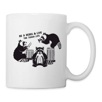 Racoon Band - soyez un rebelle et vivez la vie des ordures - Mug blanc - blanc - Droite