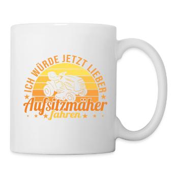 Rasentraktor Aufsitzmäher Aufsitzrasenmäher Rasen - Tasse - Weiß - Rechts
