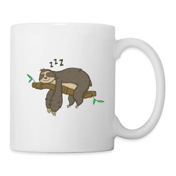 Faultier Schlafen Relax - Tasse - Weiß - Rechts