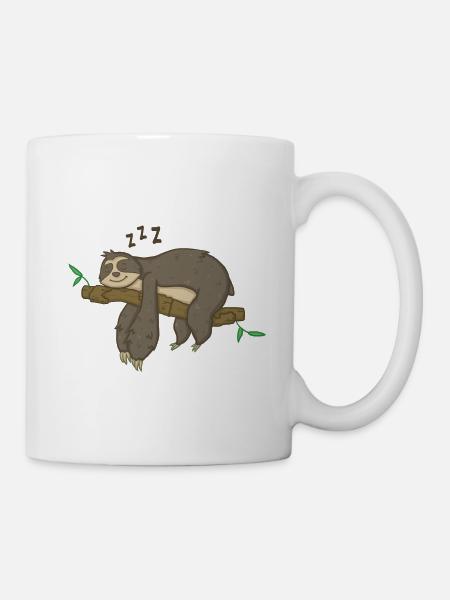 Faultier Schlafen Relax - Tasse - Weiß