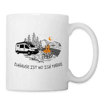 Zuhause ist wo ich parke | Camper | Wohnmobil - Tasse - Weiß - Rechts