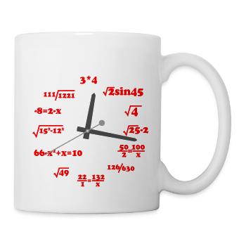 Colors can be changed | Math Clock - Mug - white - Right