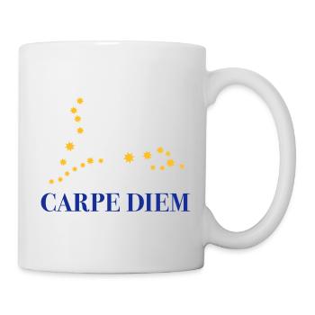 Carpe Diem nutze den Tag Sternbild Fische Horoskop - Tasse - Weiß - Rechts