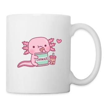 Cute Axolotl Snacking On Cookies - Mug - white - Right