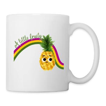 Ananas doux avec arc-en-ciel et texte Restez fruité - Mug blanc - blanc - Droite