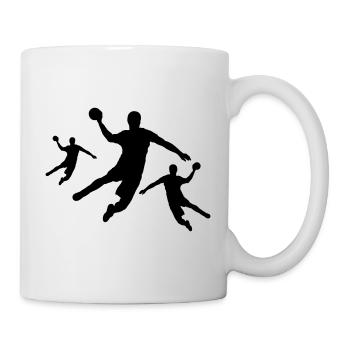 Drei Handballspieler - Tasse - Weiß - Rechts