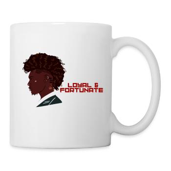 black & proud design man with afro loyal fortunate - Mug - white - Right