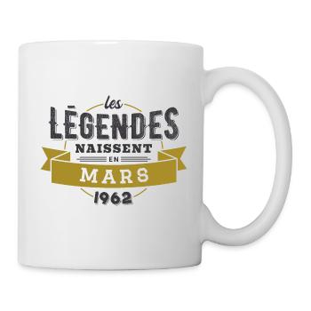 Les légendes naissent en mars 1962 - Mug blanc - blanc - Droite