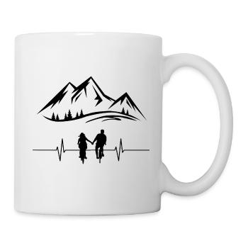 Paire de vélos - Mug blanc - blanc - Droite