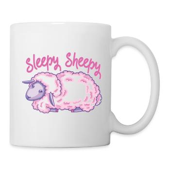 Mein Schlafshirt Schäfchen Schaf Langschläfer - Tasse - Weiß - Rechts