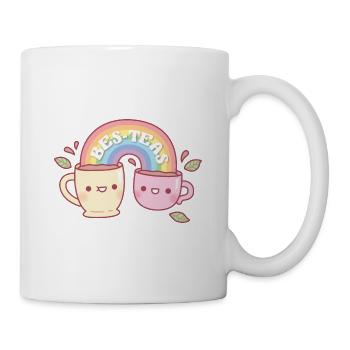 Cute Teacups Bes Teas Besties Pun Rainbow - Mug - white - Right