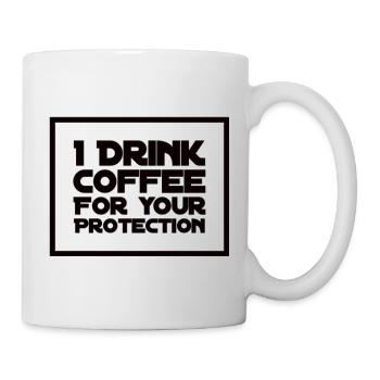 Je bois du café pour votre protection - Mug blanc - blanc - Droite