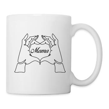 Mama Hand in Heart Shape - Mug - white - Right