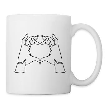Hand Herz - Tasse - Weiß - Rechts