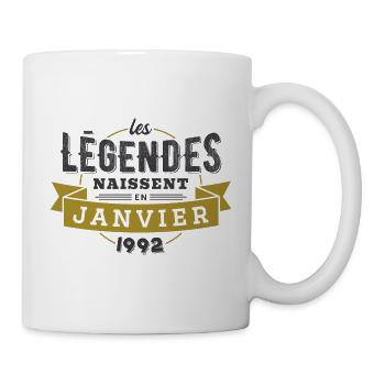 Les légendes naissent en janvier 1992 - Mug blanc - blanc - Droite